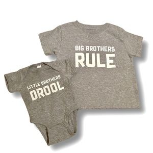 Big Brothers Rule (4T) + Little Brothers Drool (Newborn) Set